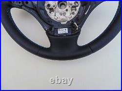 BMW 3 E90 E91 X1 E84 NEW NAPPA LEATHER STEERING BLUE extra thumb rests HEATED