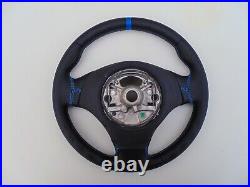BMW 3 E90 E91 X1 E84 NEW NAPPA LEATHER STEERING BLUE extra thumb rests HEATED