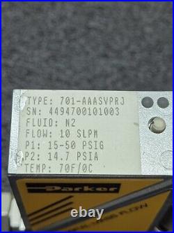 Parker Porter Digital Mass Flow Controller 701-AAASVPRJ N2 10 SLPM VCR Male