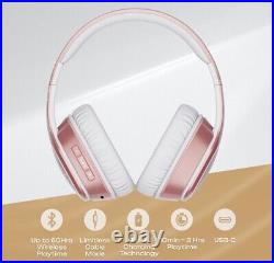 Wireless Bluetooth Headphones Pink Headset Stereo Top Next Day Delivery